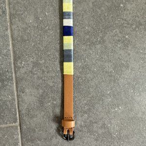 Womens Color Block Leather Belt